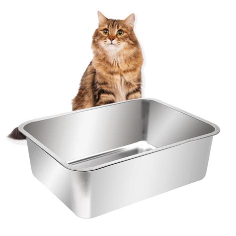 medium stainless steel litter box|extra large stainless steel cat litter box.